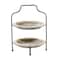 Gray Metal Farmhouse Tiered Server, 20" x 16" x 15"